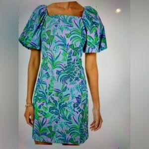 NWT Size 10 Lilly Pulitzer Lettie Purple Iris Short Sleeve Dress On The Chase